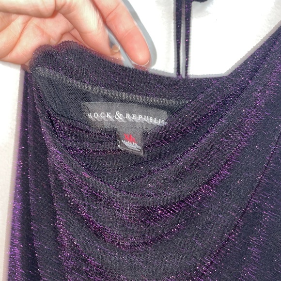 Rock and Republic | Black Shimmer Cowl Neck Dress - Picture 4 of 5